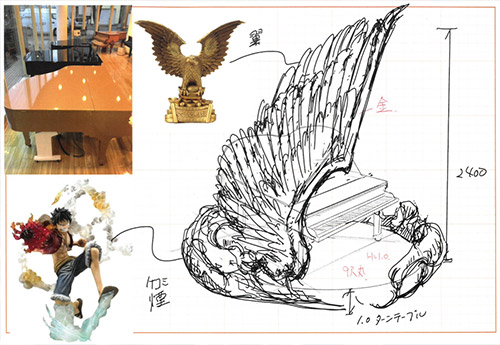 デザイナーのラフスケッチ