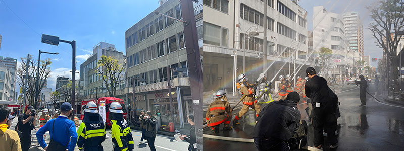 駅前を封鎖し大規模ロケ