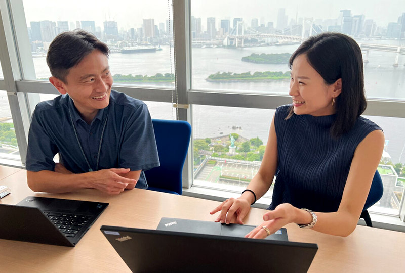 折に触れて神田部長にアドバイスをもらっています。