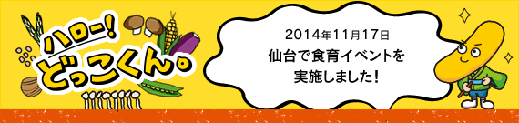 ハロー!どっこくん。 2014年11月17日 仙台で食育イベントを実施しました!