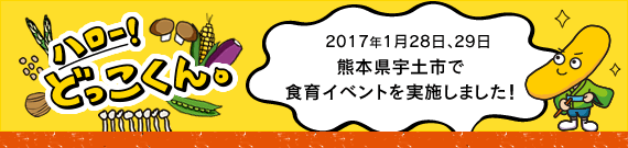 ハロー!どっこくん。 2017年1月28日、29日 熊本県宇土市で食育イベントを実施しました!
